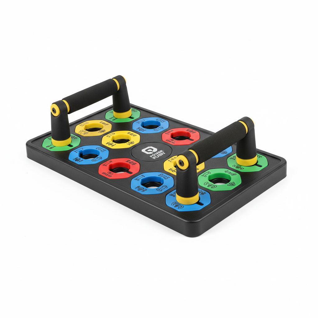 9-in-1 push up rack board angled view on white background