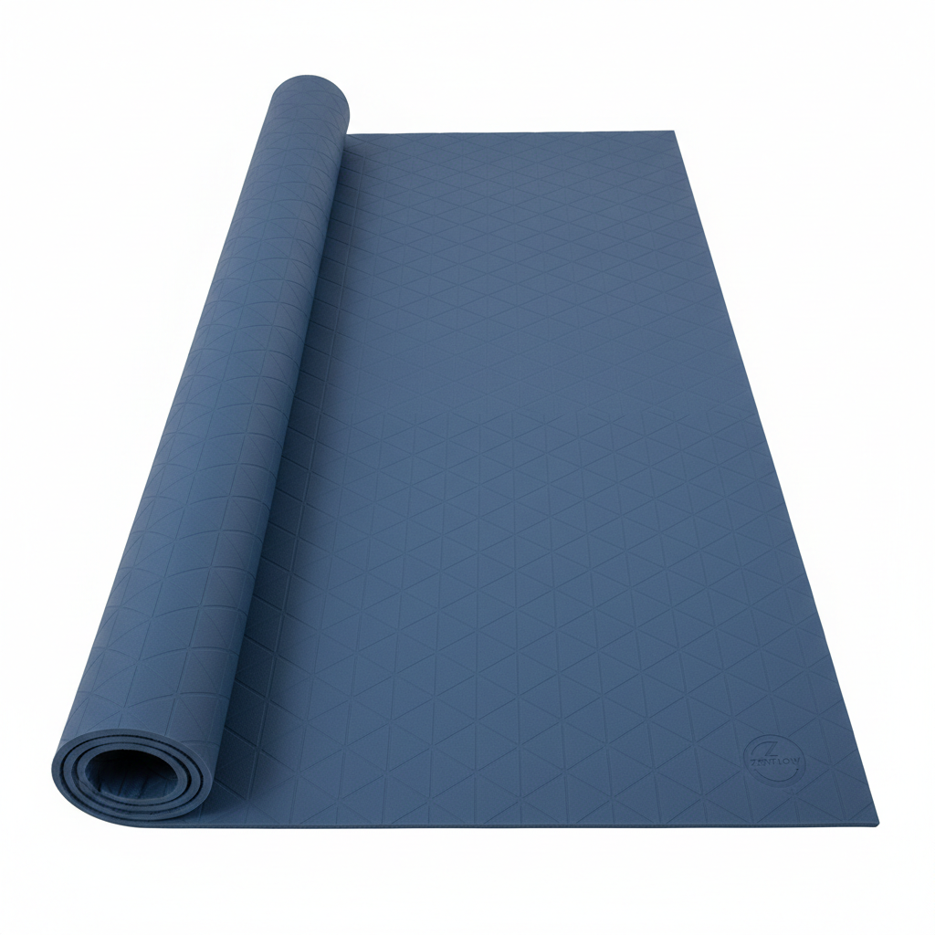 Large yoga fitness mat flat view on white background